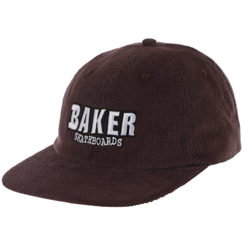 Baker Brand Logo Snapback Hat - Brown Corduroy