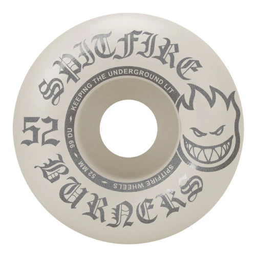 Spitfire Burners Wheels White/Silver 52MM 99D