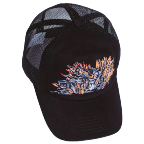 Fucking Awesome Burning Barn Trucker Hat - Black
