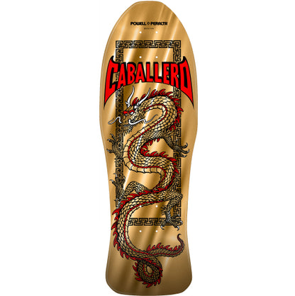 Powell Peralta Caballero Chinese Dragon Gold Reissue Skateboard Deck 10.0" graphic
