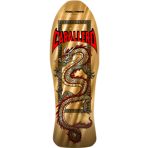 Powell Peralta Caballero Chinese Dragon Gold Reissue Skateboard Deck 10.0" graphic
