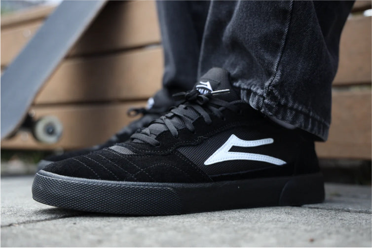 Lakai Cambridge Skate Shoe - Black/Black Suede