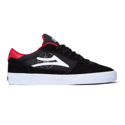 Lakai X Public Enemy Cambridge Skate Shoe - Black/Red Suede