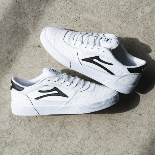 Lakai Cambridge Skate Shoe - White Leather pair