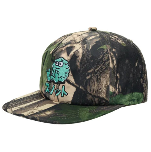 Snot Wheel Co. Japan Booger Snapback Hat - Camo profile