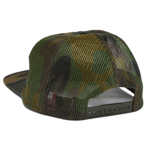 Baker Arch Logo Trucker Snapback Hat - Camo back