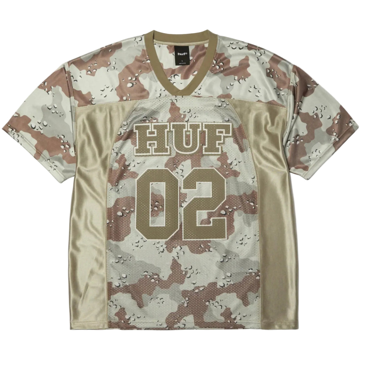 HUF Camo Football Jersey - Brown front