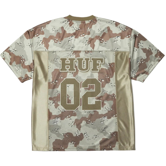 HUF Camo Football Jersey - Brown back