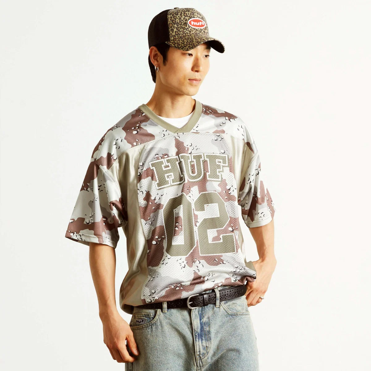 HUF Camo Football Jersey - Brown