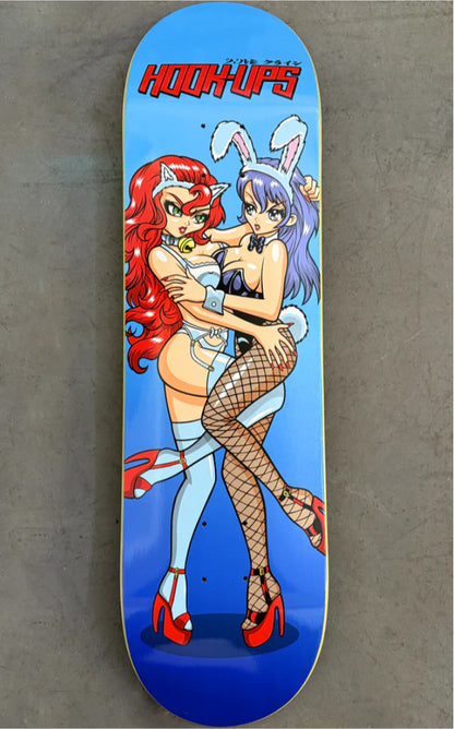 Hook-Ups Catfight Skateboard Deck 8.5" full graphic