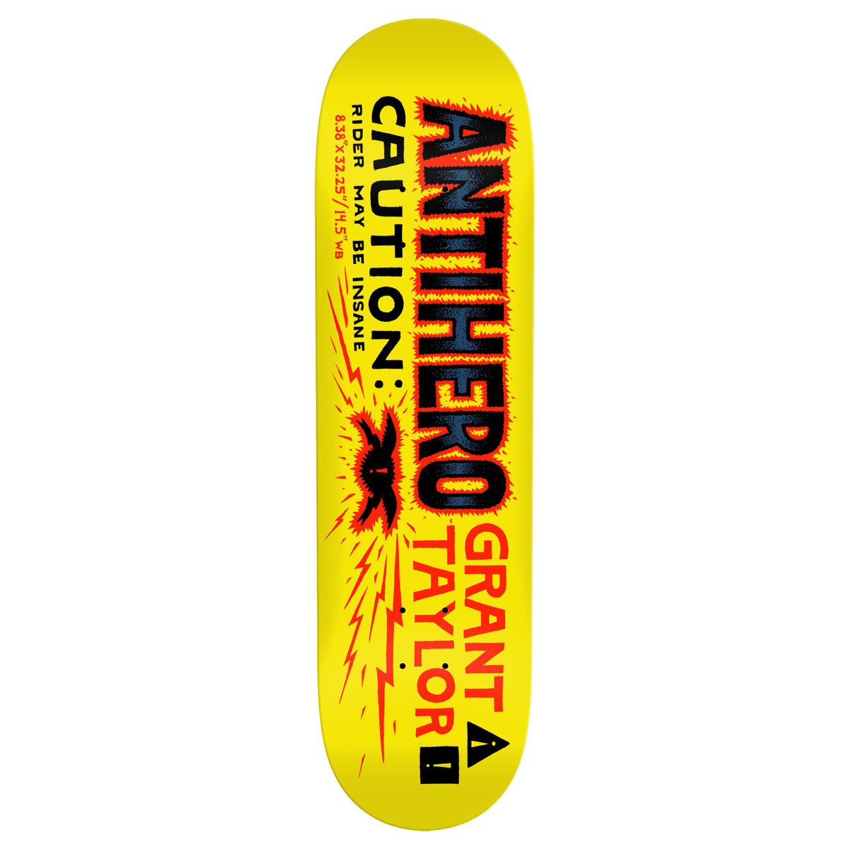 Antihero Grant Caution Skateboard Deck 8.38"