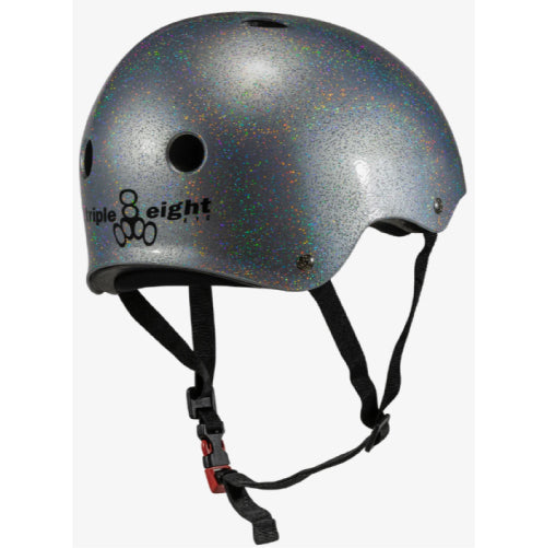 Triple Eight Certified Sweatsaver Helmet silver glitter back
