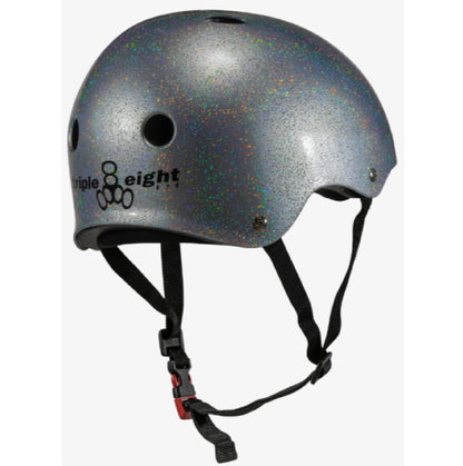 Triple Eight Certified Sweatsaver Helmet silver glitter back