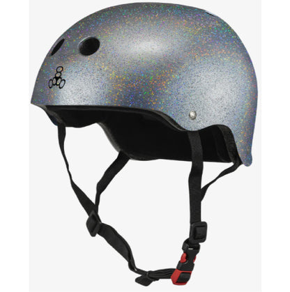 Triple Eight Certified Sweatsaver Helmet silver glitter profile
