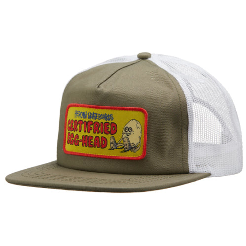 Heroin Certifried Trucker Hat - Olive/White