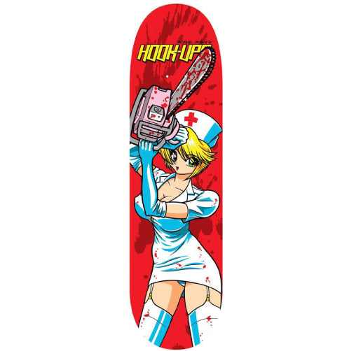Hook-Ups Chainsaw Nurse Nikki Skateboard Deck 8.5"