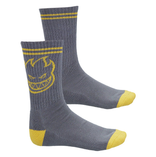 Spitfire Bighead Crew Socks - Charcoal/Yellow