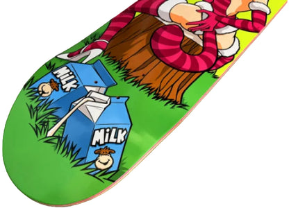 Hook-Ups Cheshire Cat Girl in Wonderland Skateboard Deck 8.5" tail