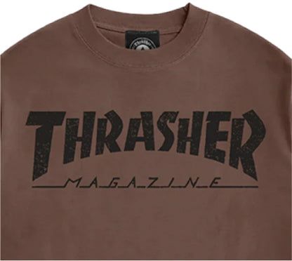 Thrasher Vintage Logo Tee - Washed Chocolate graphic