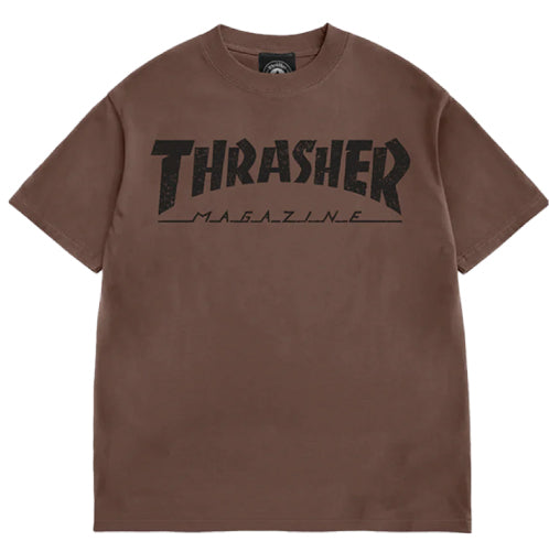 Thrasher Vintage Logo Tee - Washed Chocolate full