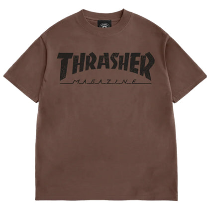 Thrasher Vintage Logo Tee - Washed Chocolate full