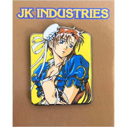 Hook-Ups Jeremy Klein Chun Li Enamel Pin packaging