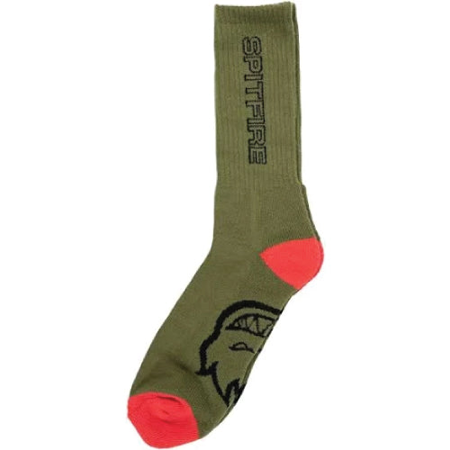 Spitfire Classic 87' Crew Socks - Olive/Red/Black