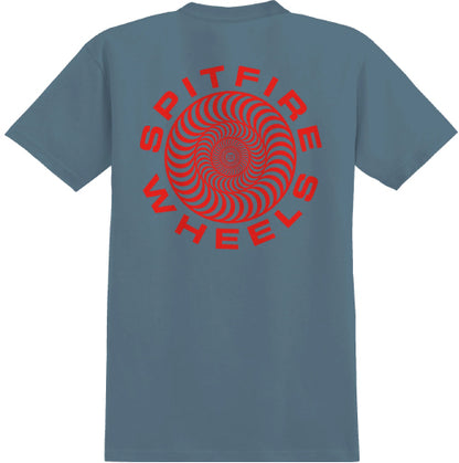 Spitfire Classic 87 Swirl Tee - Slate/Red back