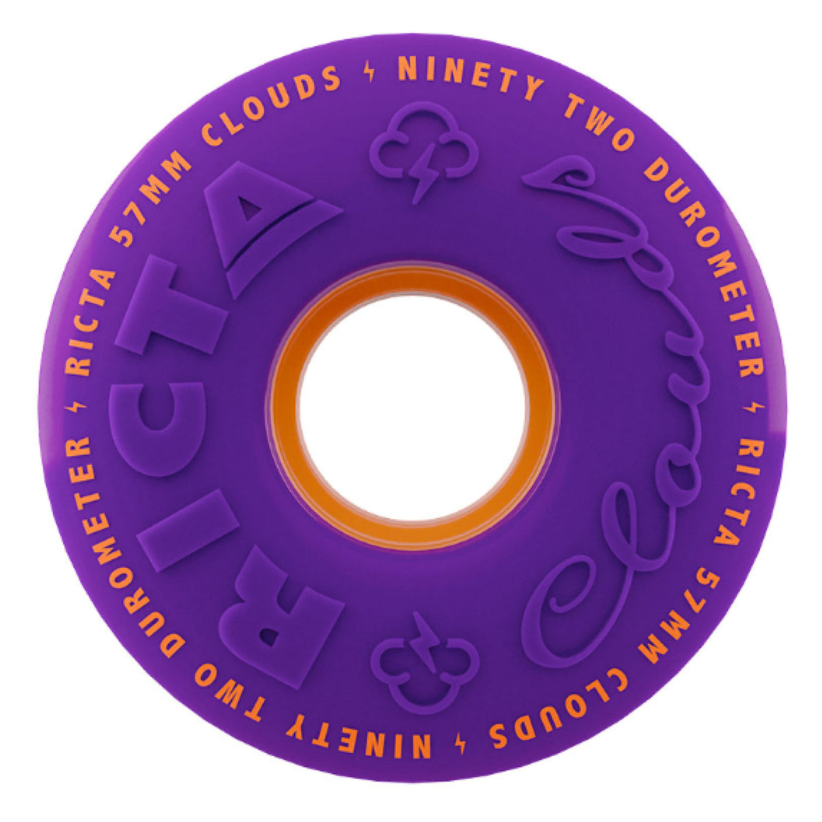 Ricta Clouds Wheels Purple Orange 57MM 92A outside