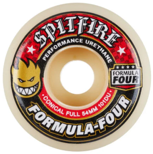 Spitfire F4 Conical Full Red/Black/Natural Wheels 54MM 101D