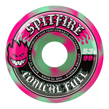 Spitfire F4 Conical Full Wheels pink teal swirl 53MM 99D
