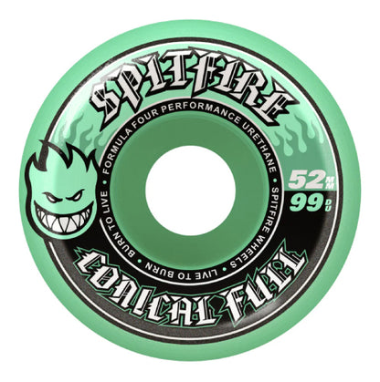 Spitfire F4 Conical Full Wheels Teal 52MM 99D