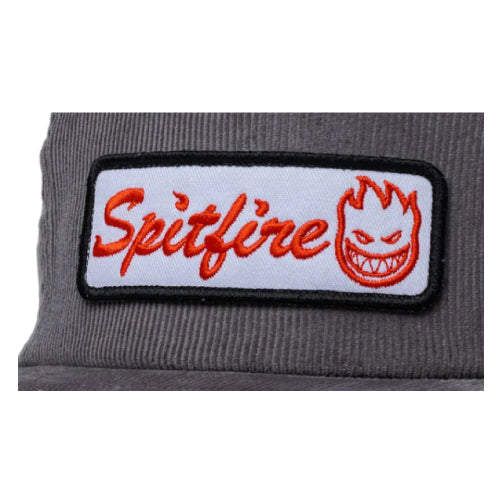 Spitfire Courier Patch Corduroy Snapback Hat - Charcoal/White