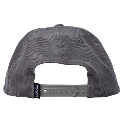 Spitfire Courier Patch Corduroy Snapback Hat - Charcoal/White