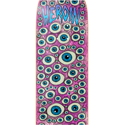 Heroin Pullman Eyes Symmetrical Skateboard Deck 8.5" close
