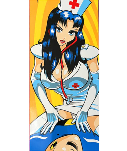 Hook-Ups CPR Nurse Girl Skateboard Deck 8.25" close