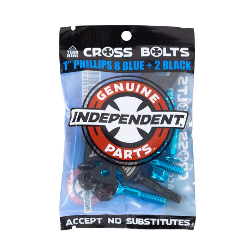 Independent Phillips Cross Bolts Hardware Blue, Black with Tool 1"