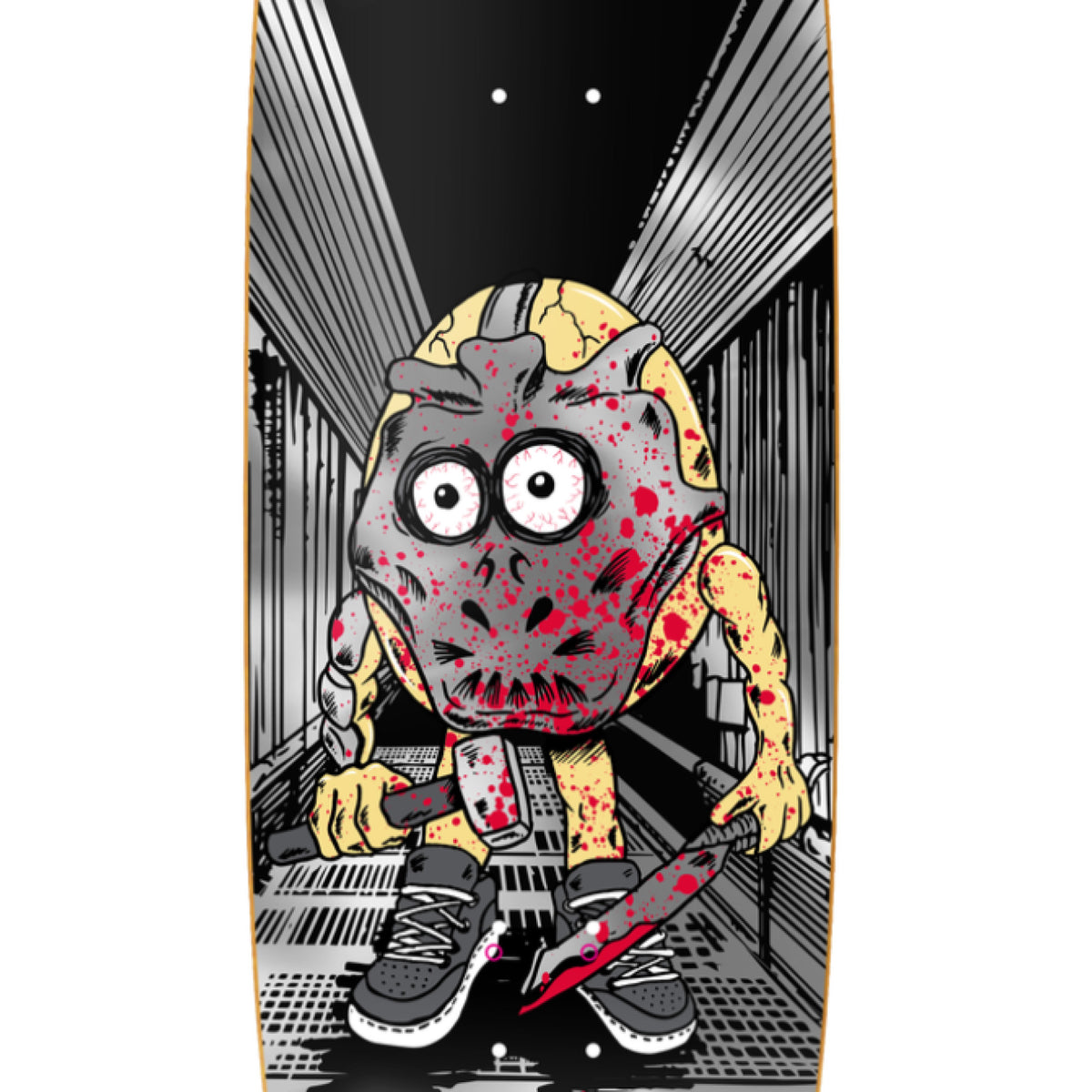 Heroin Curb Killer X Symmetrical Skateboard Deck 10" graphic