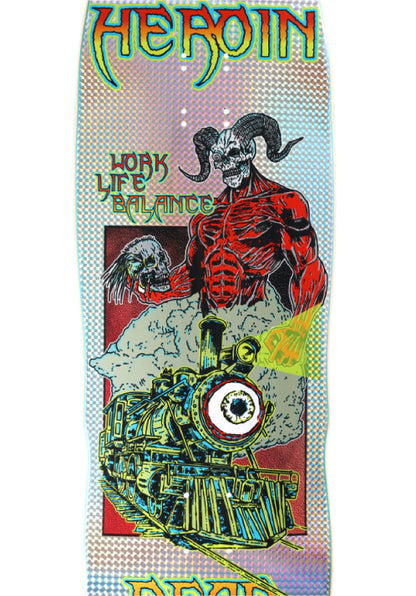 Heroin Dead Dave Hellscape Skateboard Deck Holographic 10.1" close