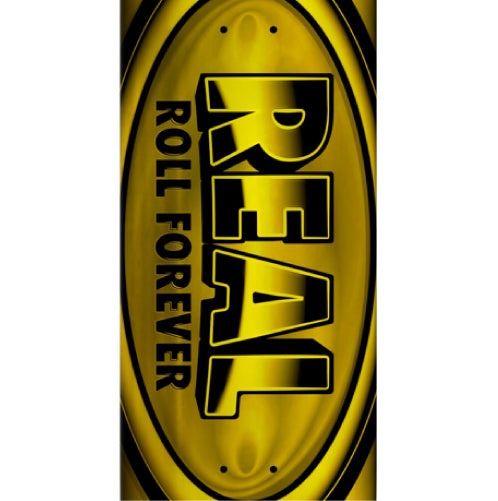 Real DBX Full Skateboard Deck Yellow 8.38" graphic