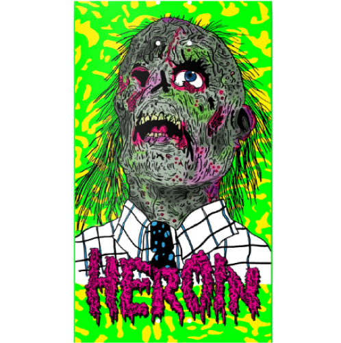 Heroin Dead Dave Dead Head Skateboard Deck 10.125" close