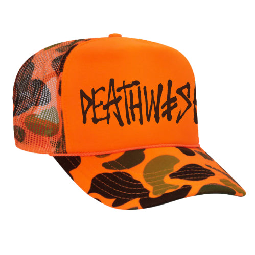 Deathwish OG Deathspray Trucker Hat - Orange Camo