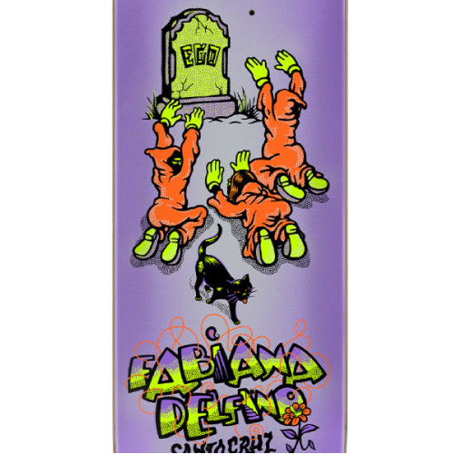 Santa Cruz Delfino Ego FeelBase Skateboard Deck Prismatic 8.25" graphic