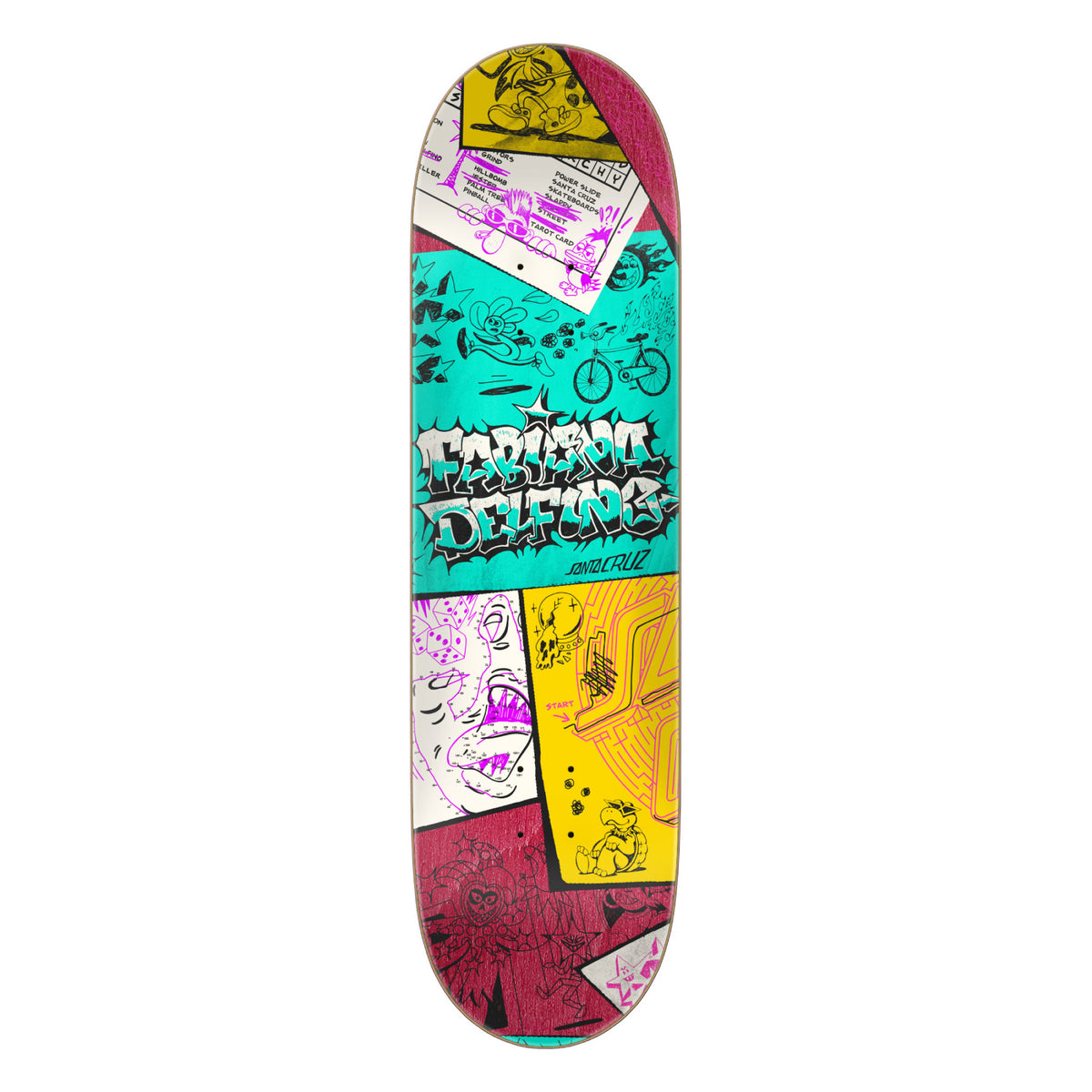 Santa Cruz FeelBase Delfino Scribble Skateboard Deck 8.25" full