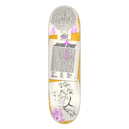 Santa Cruz FeelBase Delfino Scribble Skateboard Deck 8.25" top
