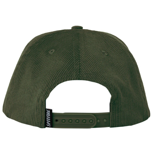 Spitfire Demonseed Script Corduroy Snapback Hat - Green/Red back