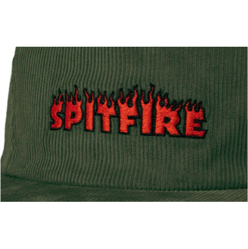 Spitfire Demonseed Script Corduroy Snapback Hat - Green/Red logo