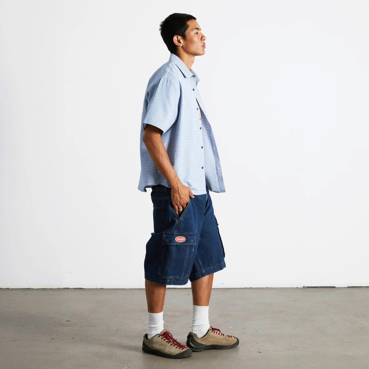 HUF X Oval Denim Cargo Short - Indigo