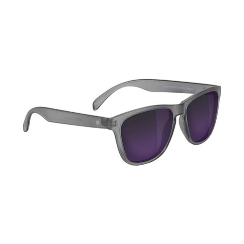 Glassy Deric Polarized Sunglasses - Matte Transparent Dark Grey/Purple Mirror