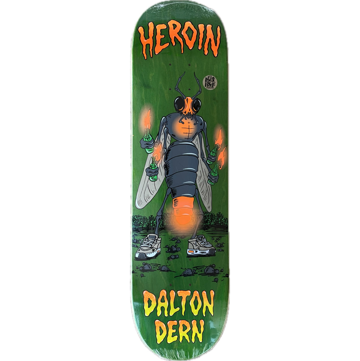 Heroin Dalton Bug Skateboard Deck 8.38" green veneer